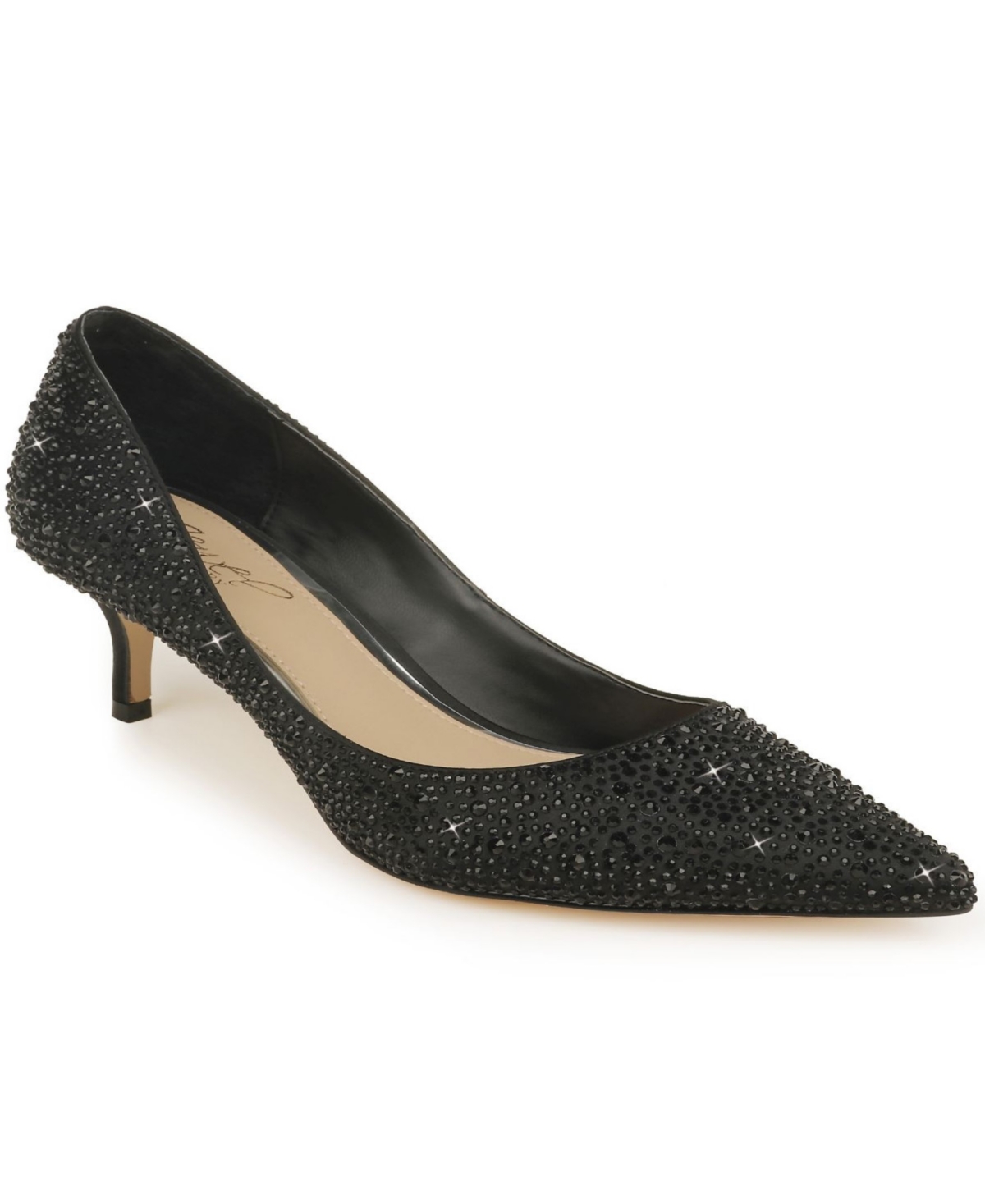 Jewel Badgley Mischka Women's Frenchie Kitten Heel Evening Pumps - Black