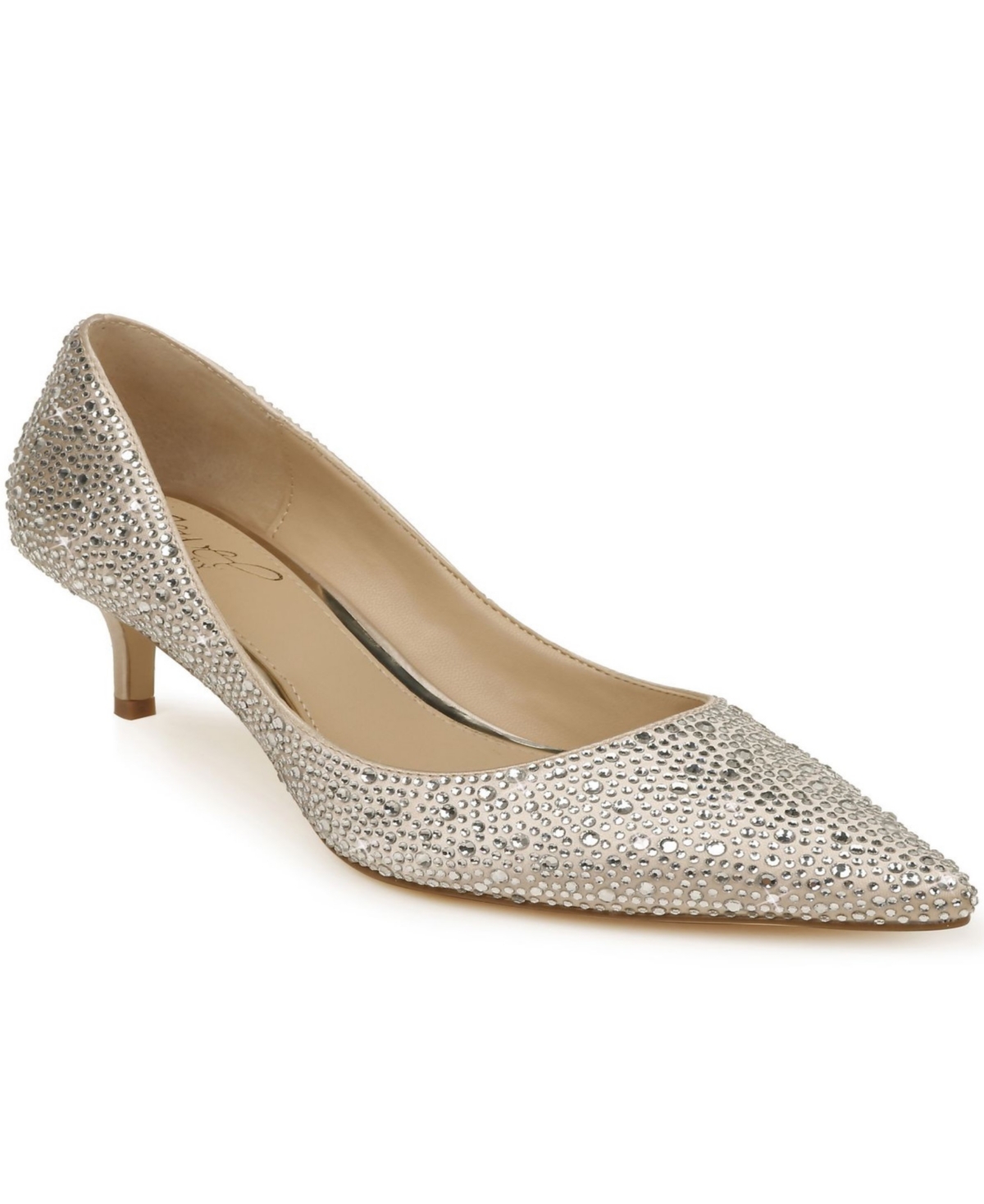 Jewel Badgley Mischka Women's Frenchie Kitten Heel Evening Pumps - Champagne