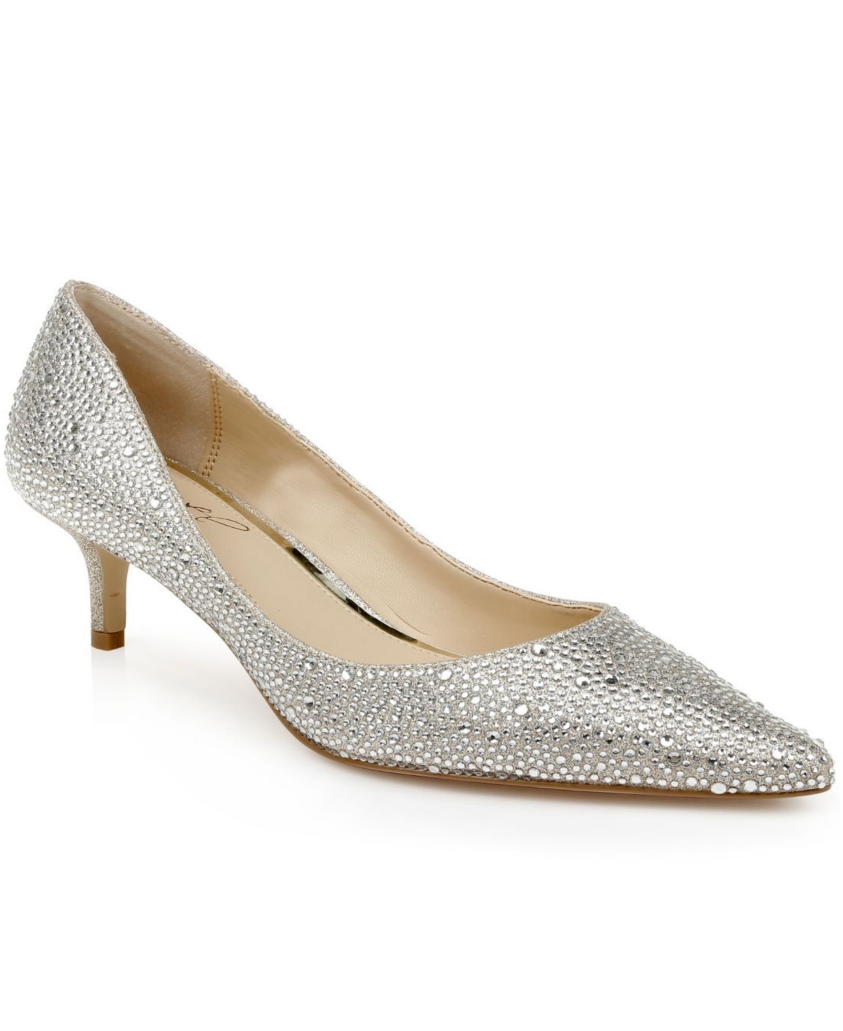 Jewel Badgley Mischka Women's Frenchie Kitten Heel Evening Pumps - Gold-Tone