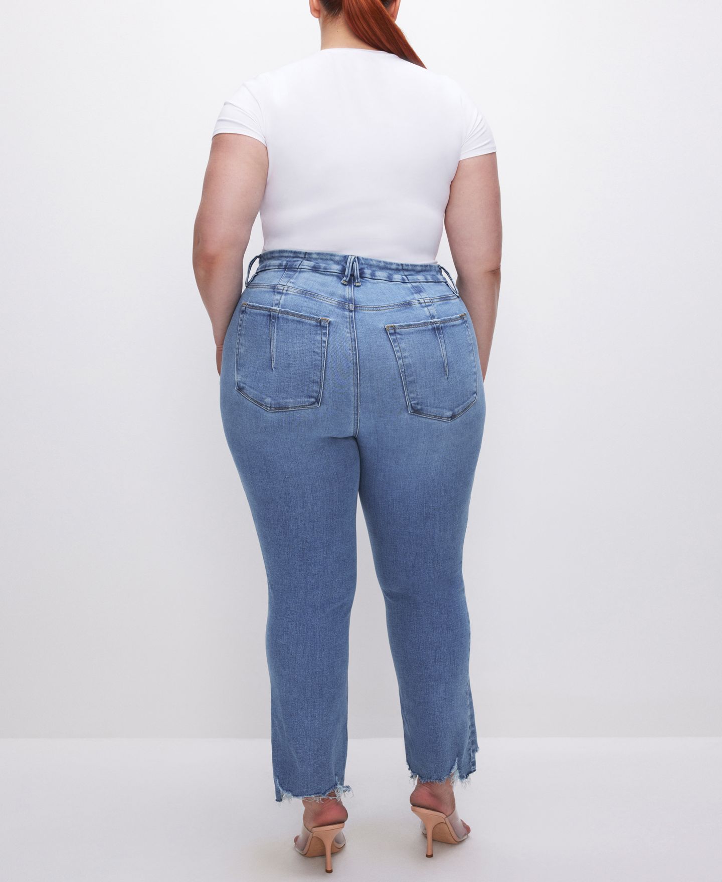 Женские джинсы Good American Soft-Tech Good Legs Straight Jeans, Regular & Plus Size, цвет: Индиго — фото 8