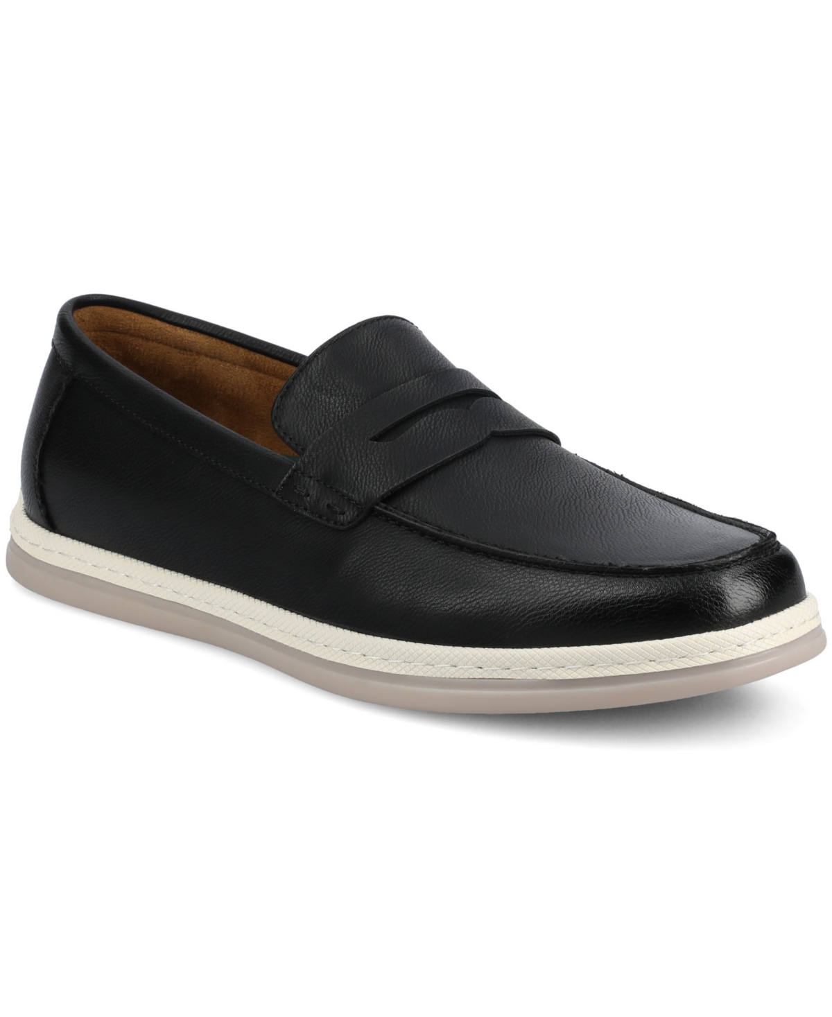 Vance Co. Men's Brantley Casual Flexible Penny Loafers In Black
