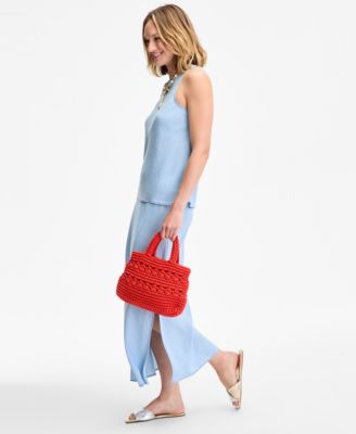 Women's Chambray Maxi Slip Skirt, Exclusively at Macy's