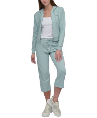 Women's Cotton-Blend Stud-Logo Full Zip Hoodie
