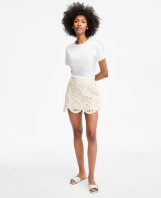 On 34th Women's Sequin Crochet Mini Skirt, Exclusively at