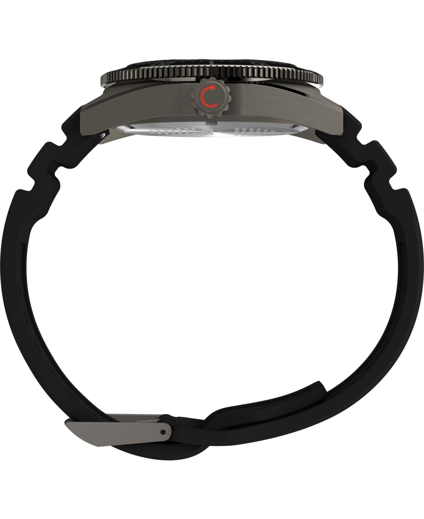Мужские часы Timex Analog Black Rubber Strap Watch, 41mm — фото 2