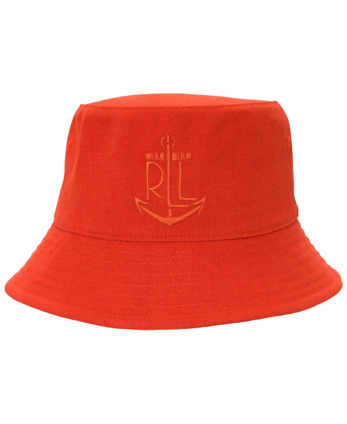 Ralph Lauren Anchor Embroidery Bucket Hat In Orange Lily