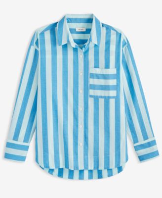 Women's Striped Long-Sleeve Shirt, Exclusively at Macy's
