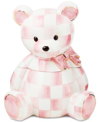MacKenzie-Childs Rosy Check Bear Ceramic Cookie Jar - Macy's