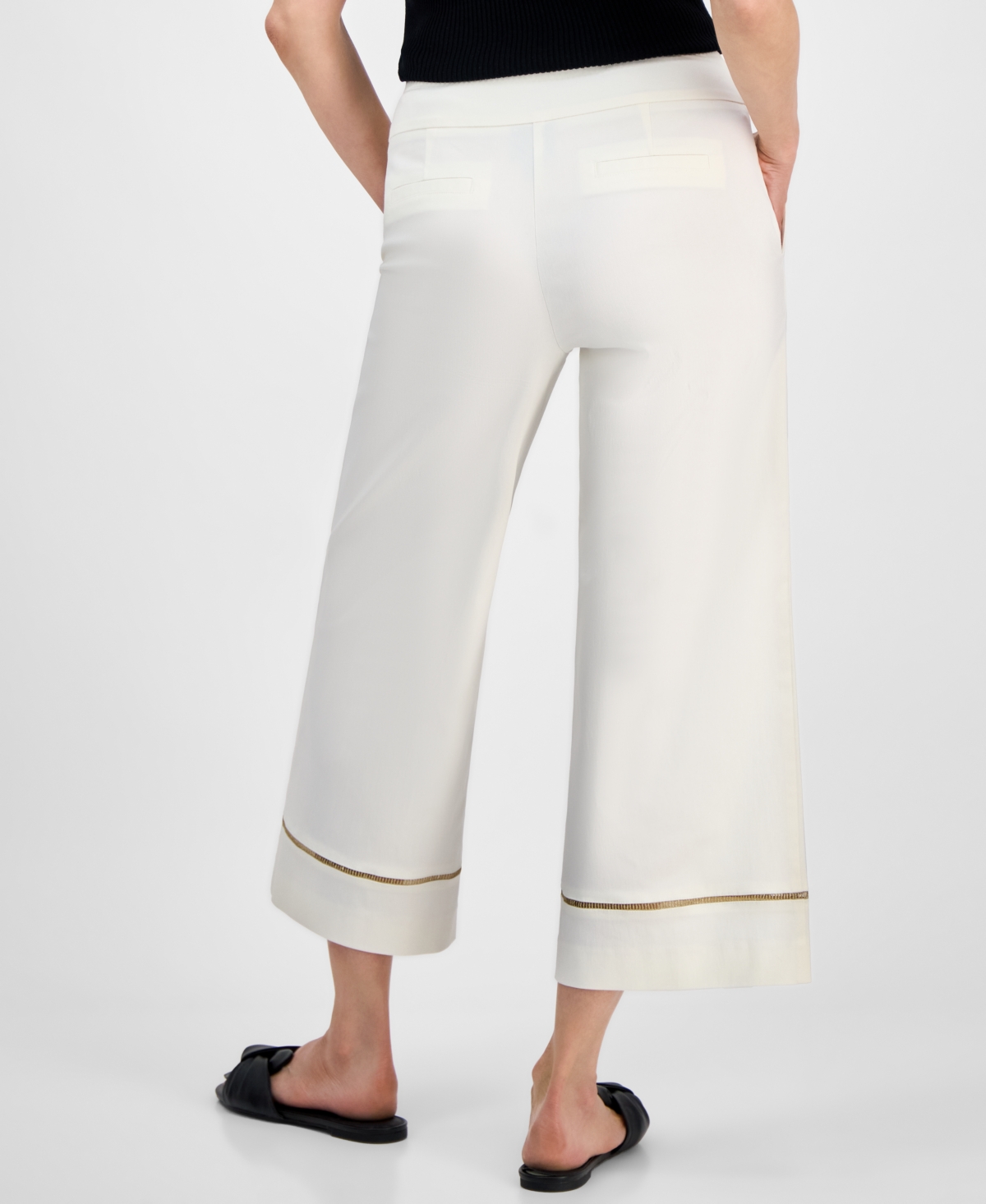 JM COLLECTION WOMEN'S METALLIC-TRIM PULL-ON CAPRI PANTS, EXCLUSIVELY AT MACY'S 