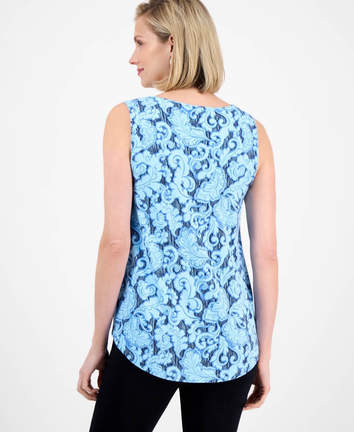 Jm Collection Women's Printed Scoop-neck Sleeveless Top, Exclusively At Macy's