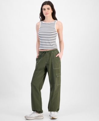 Juniors' Drawstring Cargo Parachute Jeans