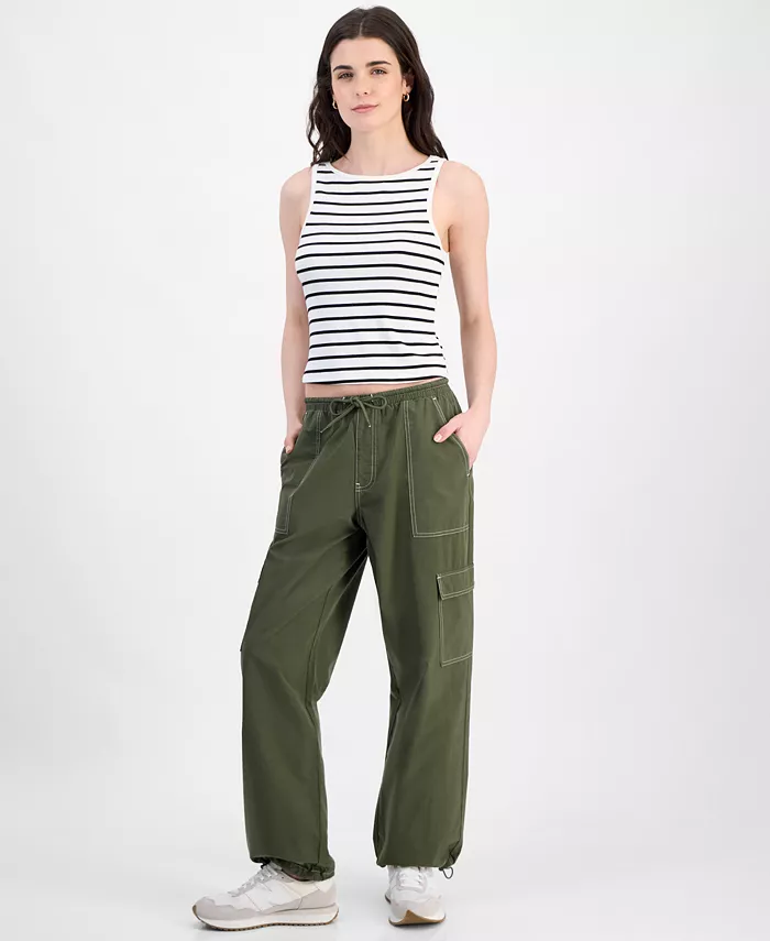 Juniors' Drawstring Cargo Parachute Jeans - thumbnail 3