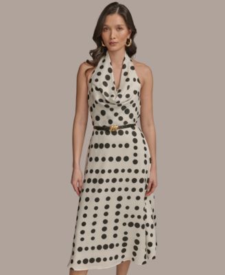 Donna Karan New York Women's Polka-Dot A-Line Dress - Macy's