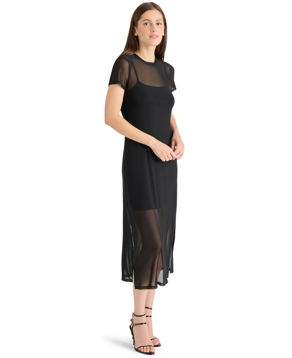 Steve Madden Women's Nola Mesh Midi Dress In Black