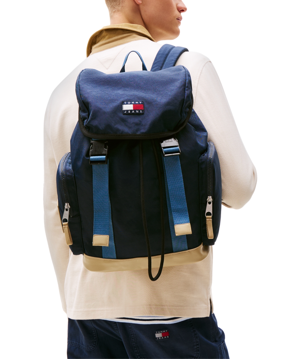 Shop Tommy Hilfiger Men's Tommy Jeans Daily Elevated Flap Backpack In Dark Night Navy