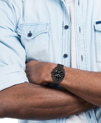 Men's Charter Ionic Plated Black Steel Bracelet Watch, 39mm