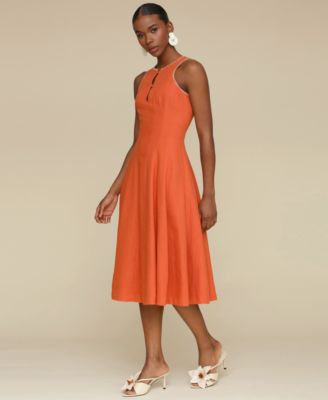 Women's Panelled Halter Swing Dress