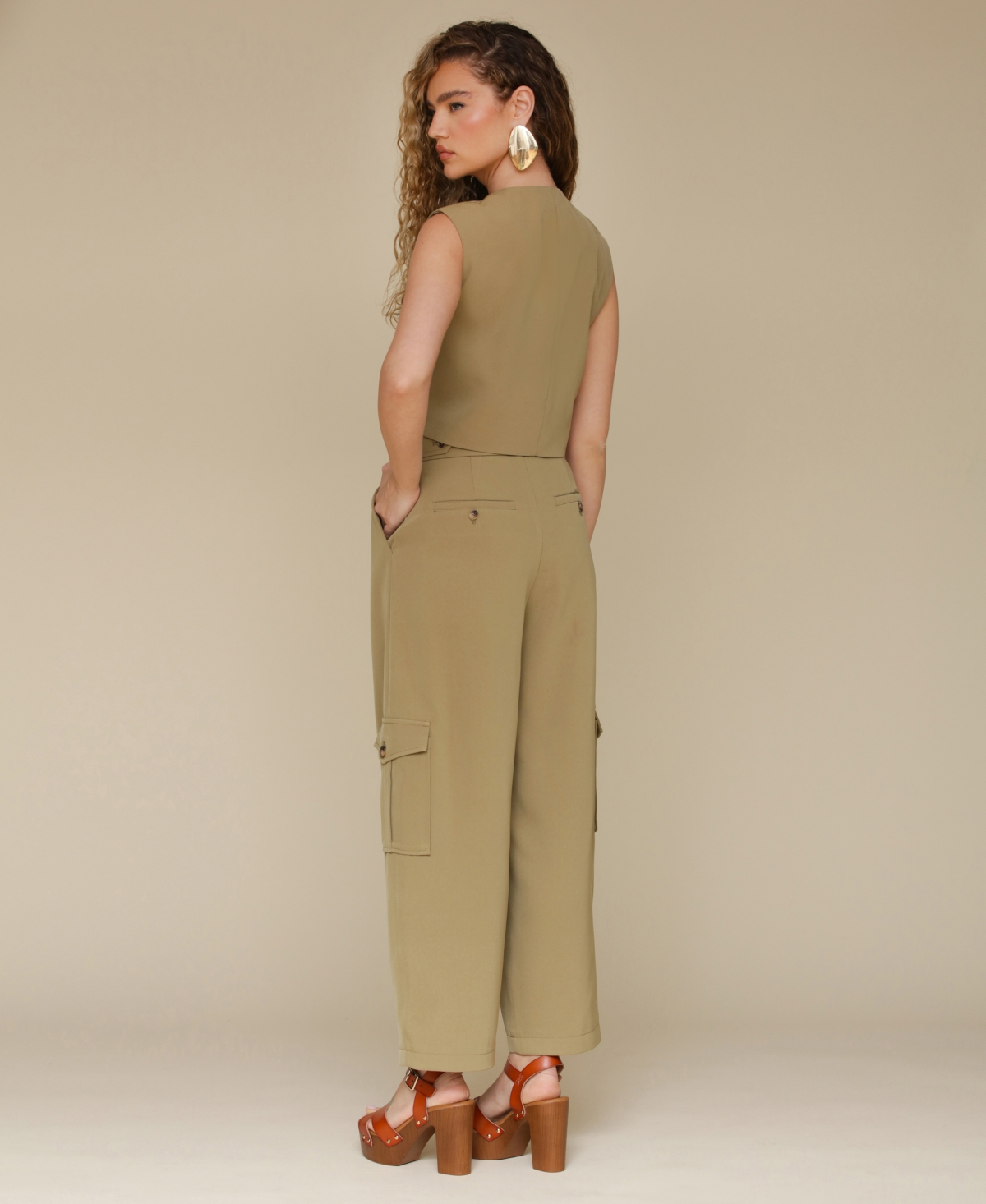 Avec Les Filles Barre Trouser In Olive