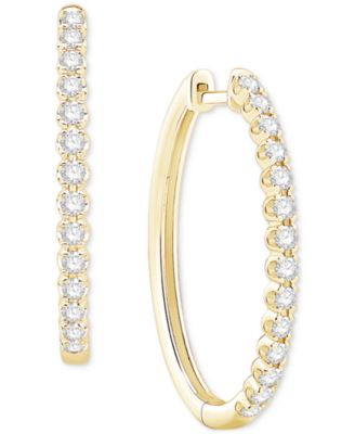 Diamond Hoop Earring (3/4 ct.tw.) in 10k White Gold or 10k Yellow Gold