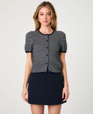 French Connection - Women's Zig Zag Striped Knit Cardigan