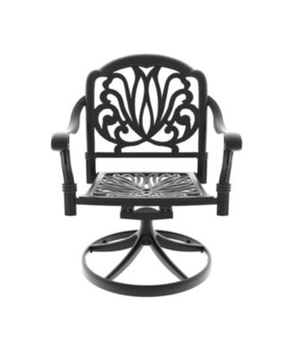 Streamdale 5-Piece Cast Aluminum Dining Set, 4 Swivel Chairs, 35" Round Table