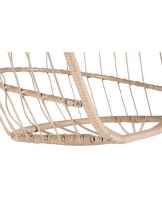 Streamdale Outdoor Garden Rattan Egg Swing Chair Hanging Chair Wood+Khaki