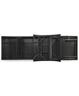 Streamdale Outdoor Wicker Chaise Lounge Set, Reclining, Adjustable, with Side Table, Black