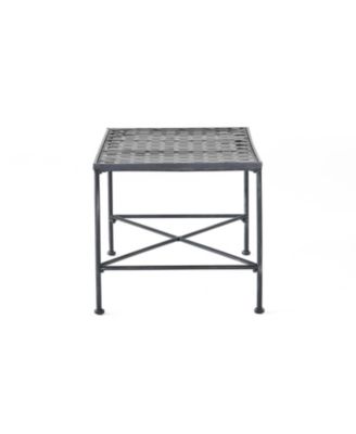 Streamdale Outdoor Iron Coffee Table - Black Brush Silver