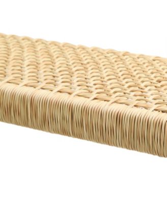 Streamdale Teak Brown Acacia & Faux Rattan Backless Garden Bench