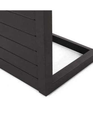 Modern Matte Aluminum C-Shaped Outdoor Side Table