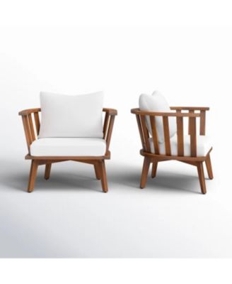 Streamdale Set of 2, Outdoor Acacia Wood Patio Club Chair