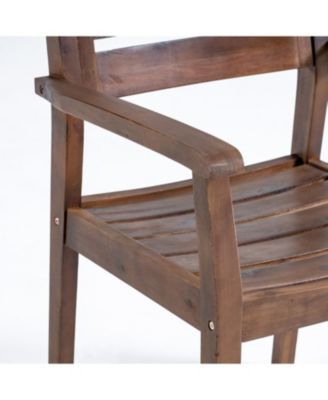 Streamdale Stamford Acacia Wood Dining Chairs (Set of 2) - Dark Brown