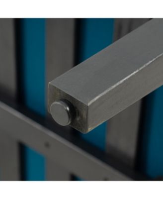 Acacia Wicker Club Chair, Black frame, dark teal cushions, 27,5"W