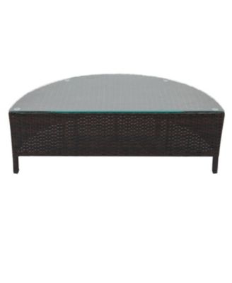 Streamdale 5-Piece Brown Wicker Patio Half-Moon Sofa Set with Gray Cushions