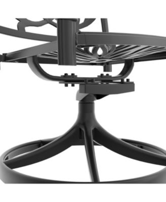 Streamdale 3pc Cast Aluminum Dining Set, 2 Swivel Chairs & 30" Table