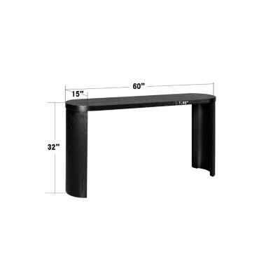 Streamdale 60" Entryway Table with Curved Legs (Black)