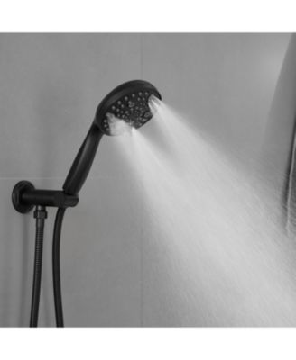 Single Handle 2-Spray Shower Faucet Set 1.8 GPM with Valve Dual Handheld Shower Head with High Pressure in Matte Black