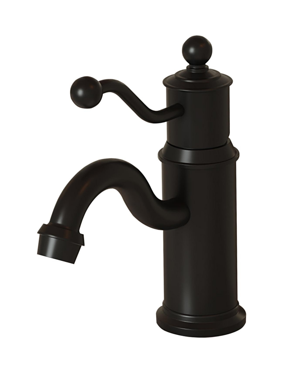 Single Hole Single-Handle Bathroom Faucet Vanity Sink Basin Mixer Tap Antique in Matte Black - Matte black