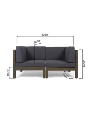 Streamdale Acacia Wood Outdoor Loveseat Sectional - 2 Piece Set