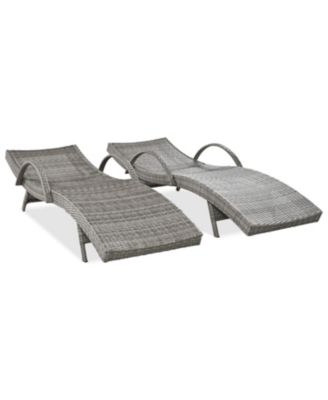 Streamdale 80" Wicker Chaise Lounge Set (2), Reclining, side table, adjustable, Grey