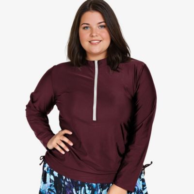 Plus Size Half-Zip Nora Swim Top
