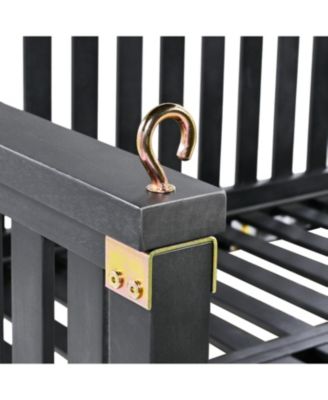 Streamdale Minimalist Twin Swing Bed, Backyard/Porch, Sloped Design, Black