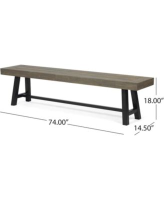 Streamdale Outdoor Acacia Wood 3 Piece Picnic Dining Set, Gray and Rustic Metal