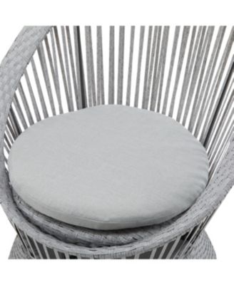 Streamdale (Set of 2) 26,7" Modern Silver Grey Swivel Wicker Lounge Chair