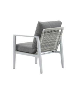 Streamdale Silver aluminum lounge chairs (set of 2) with rope accents and cushions