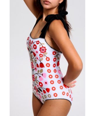 Women's Floral Symphony Embroidered Swimsuit