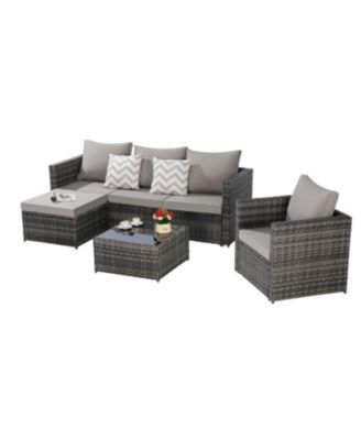 Streamdale 3-Piece Patio Set, Woven L-Shaped Sectional, Sofa, Lounger & Coffee Table
