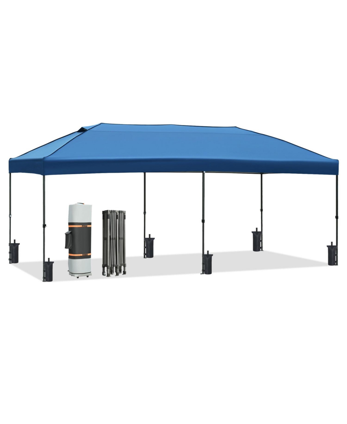 10x20 Pop-Up Canopy with Sidewalls (Blue) - Wheeled Bag - Blue