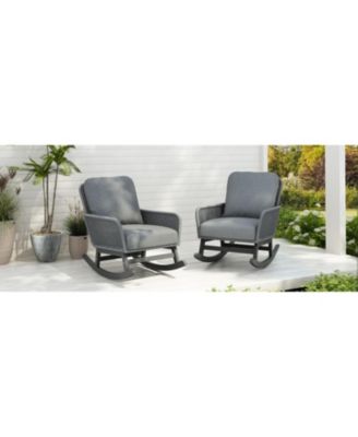 Streamdale (Set of 2) Contemporary Minimalist Gray Wicker Rocking Chair