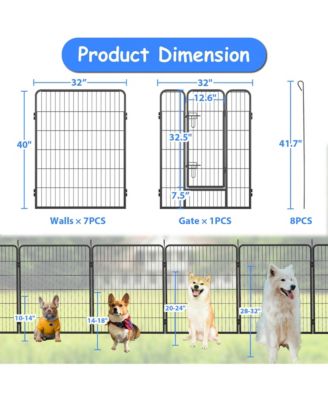 Heavy Duty 40" Dog Pens Outdoor Dog Fence Dog Playpen for Large Dogs